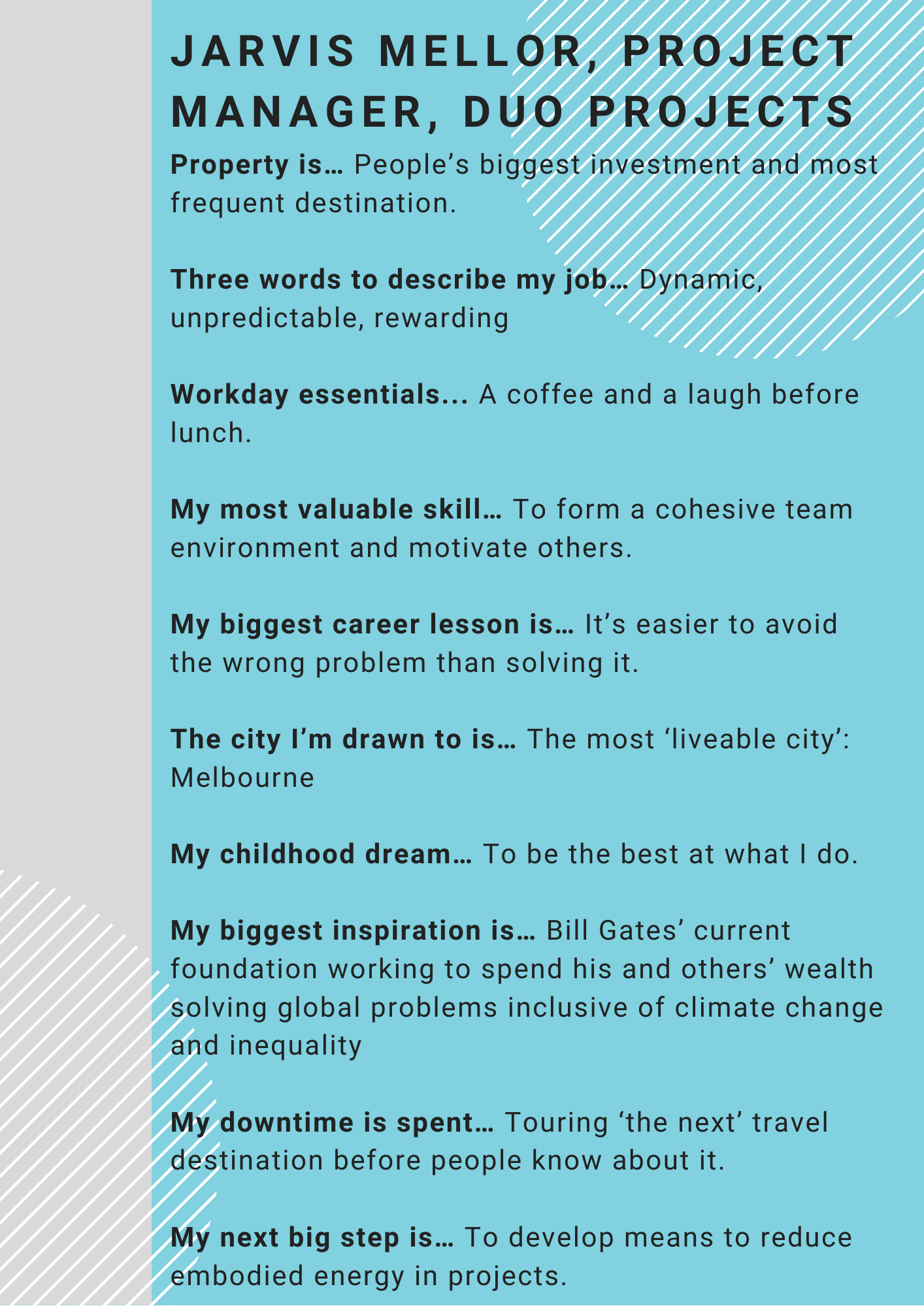 #IWORKINPROPERTY Interview - 111219 - Jarvis MELLOR