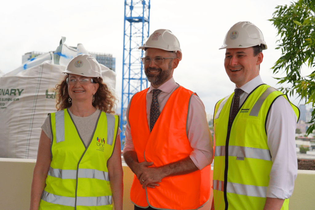 (l-R) Productivity Commissioner Angela Moody, Treasurer David Janetzki and Minister for Housing and Public Works Sam O’Connor