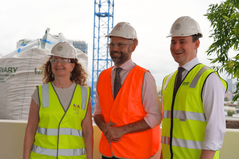 (l-R) Productivity Commissioner Angela Moody, Treasurer David Janetzki and Minister for Housing and Public Works Sam O’Connor