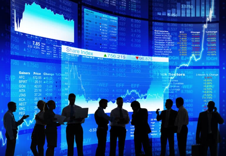 Silhouette of Stock Market Discussion