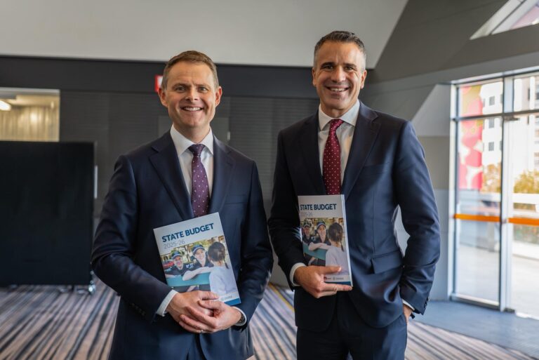 SA Treasurer Stephen Mullighan and SA Premier Peter Malinauskas