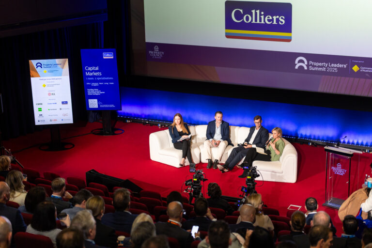 Panel discussion on stage at the 2025 Property Leaders’ Summit